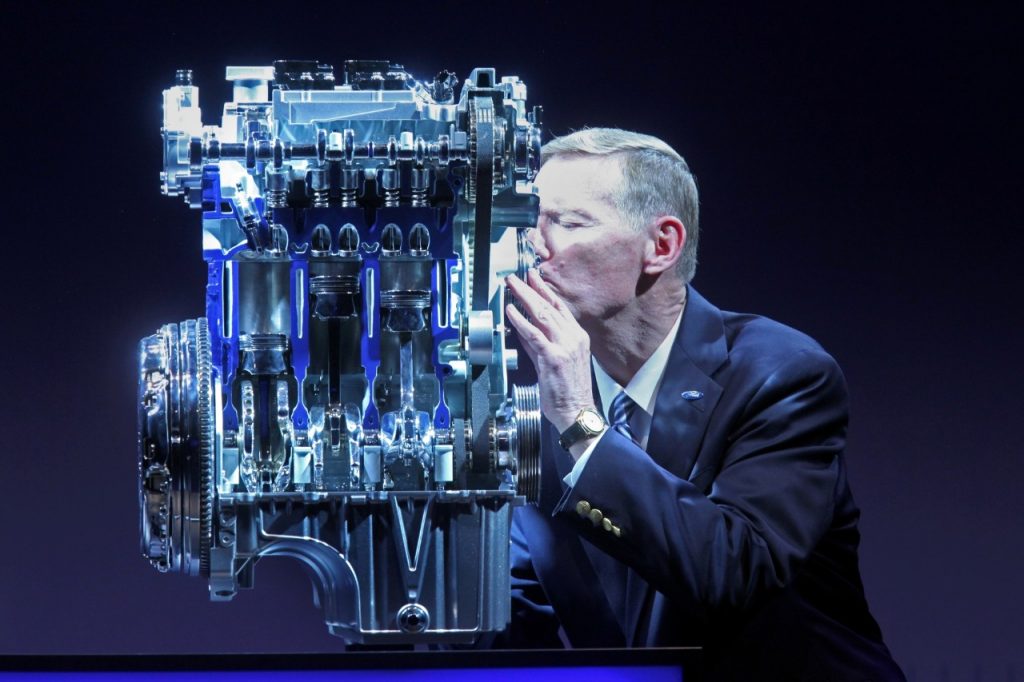 The 1.0 liter EcoBoost mill is so good that Ford CEO Alan Mulally gives it a smooch