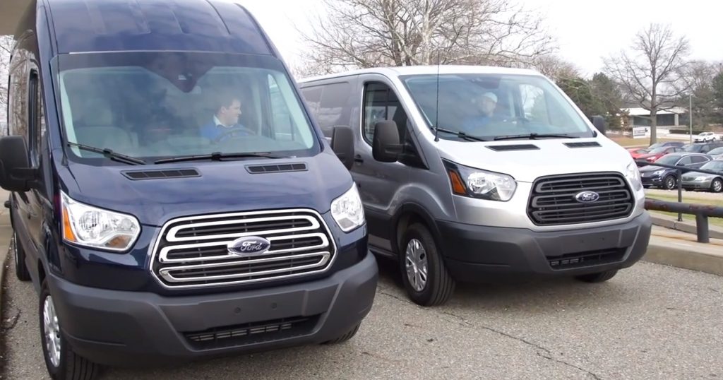 These two Ford Transit vans delivered the coats and jackets to the Salvation Army.