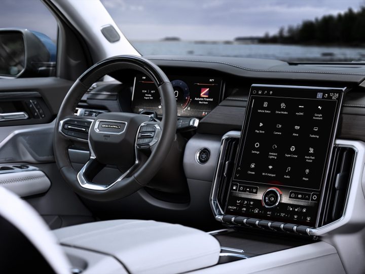 A photo of the 2024 GMC Acadia interior, which will influence that of the 2025 GMC Terrain.